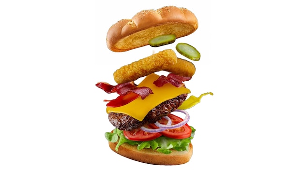 Hambúrguer e batatas fritas 7