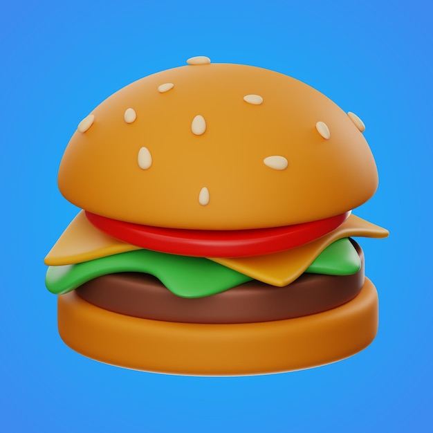Foto hambúrguer fast food e bebida ícone renderização em 3d em fundo isolado