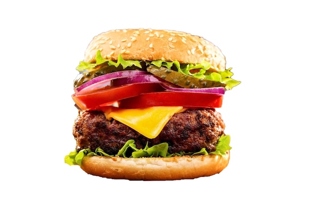 Hambúrguer queijo hambúrguer vegetais hambúrguer fast food carne de vaca hambúrguer cebola pão ketchup