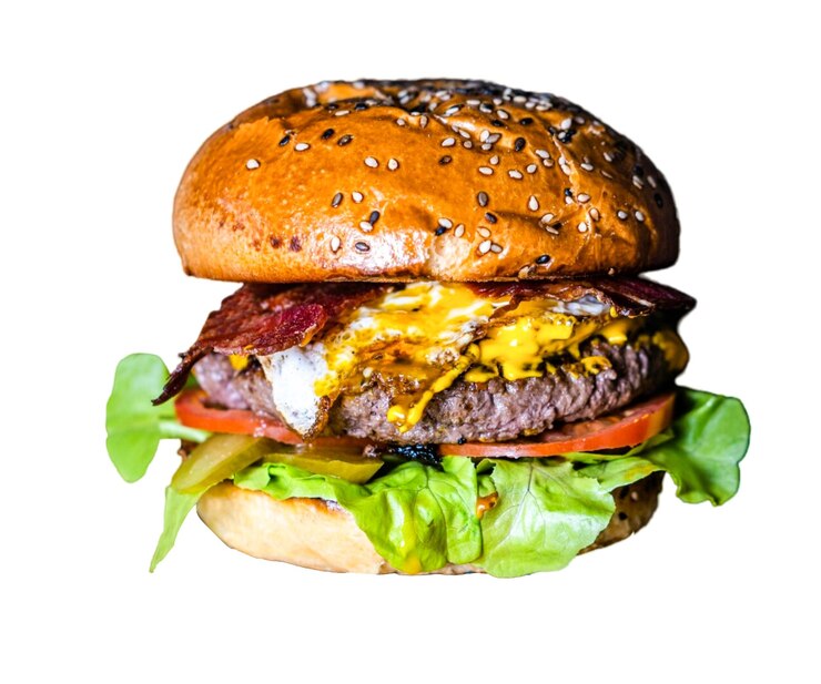 Foto hambúrguer saboroso isolado em fundo branco hambúrguer fresco fastfood com carne e queijo