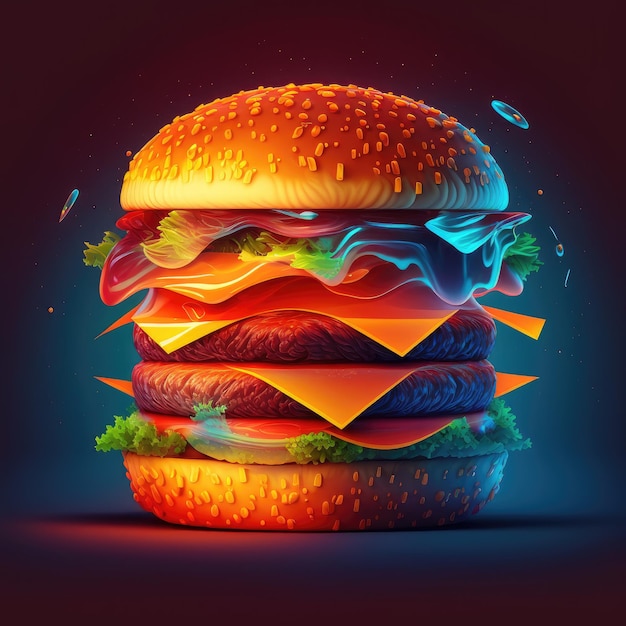 Una hamburguesa en 3D