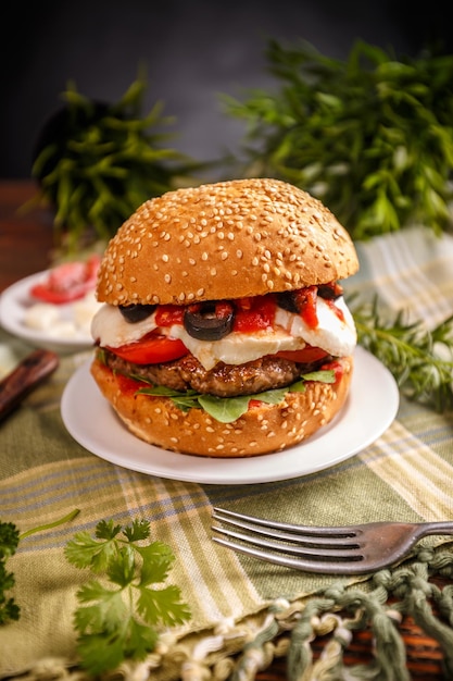 Hamburguesa con carne de res