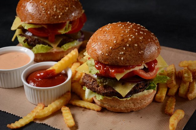 Hamburguesa casera con ternera a la brasa,