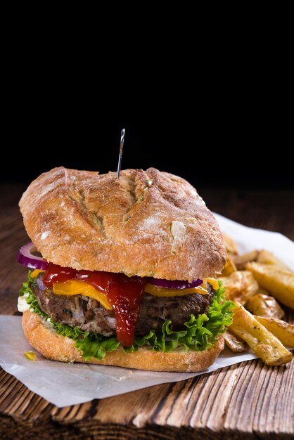 Hamburguesa Ciabatta recién hecha