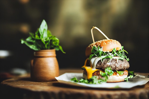 Hamburguesa Fondo Comida Rápida