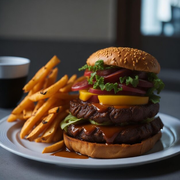 hamburguesa fotografía profesional realista