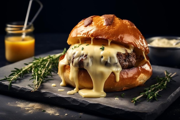 Hamburguesa gourmet con ajo y aioli