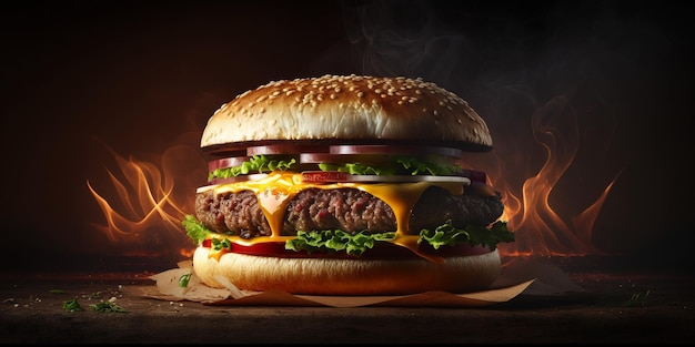 Foto hamburguesa gourmet con mezcla única de especias