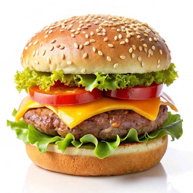 una hamburguesa con una hamburguesa que tiene una hamburguesa
