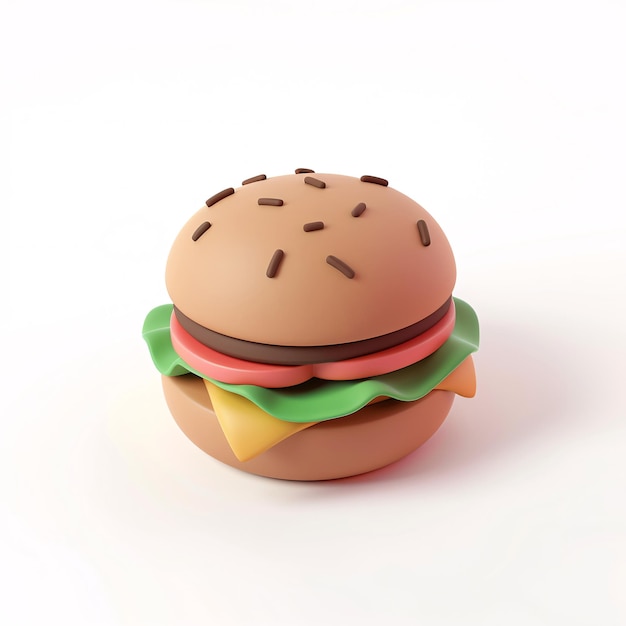 Una hamburguesa hecha por una hamburguesa es hecha por un hamburguesa hamburguesa gourmet icono 3D comida saludable conce