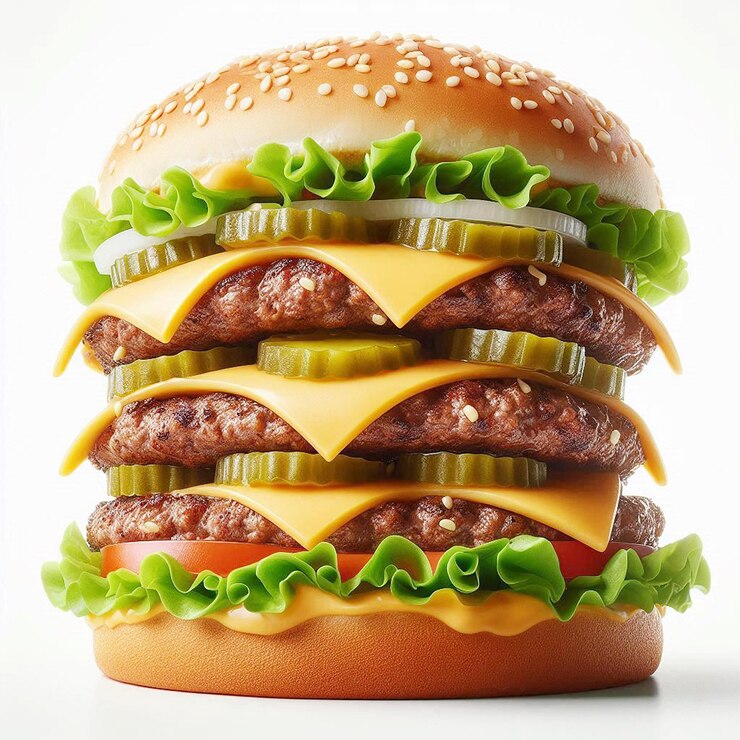 Una hamburguesa hecha por una hamburguesa con queso y lechuga