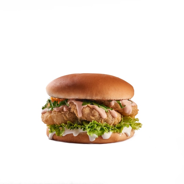 Hamburguesa jugosa Imagen de hamburguesa deliciosa de comida rápida