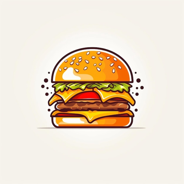hamburguesa logo vector plano fondo blanco