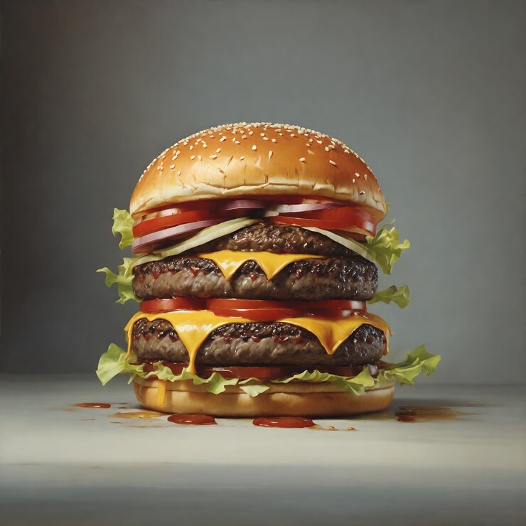 Hamburguesa con mordida de queso