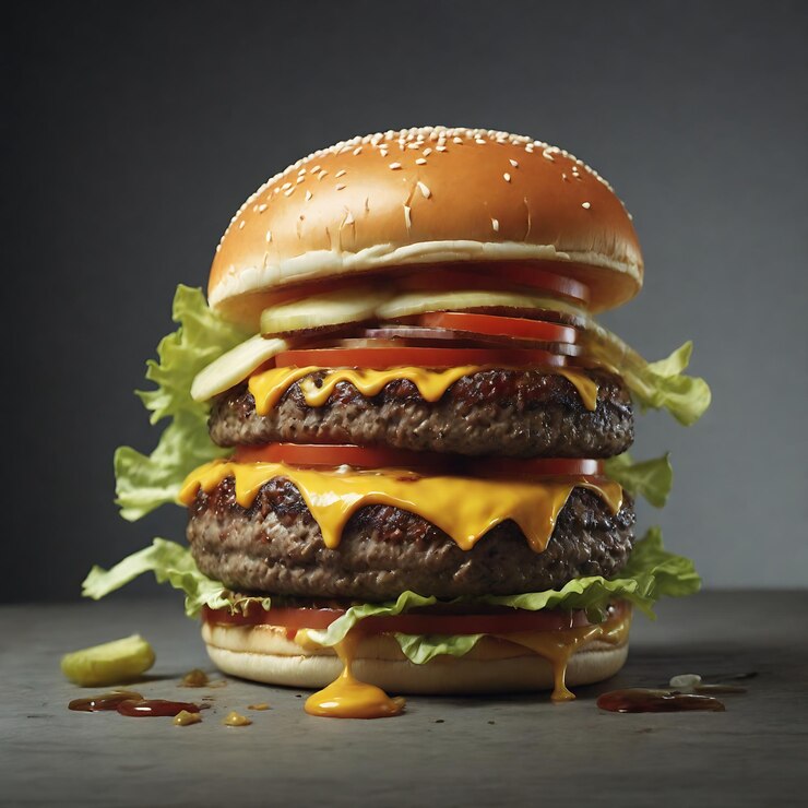 Hamburguesa con mordida de queso
