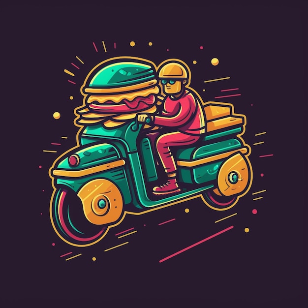 Una hamburguesa en moto