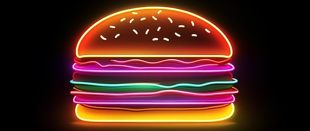 hamburguesa de neón generada por la IA