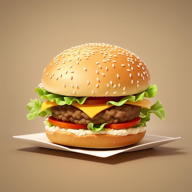 Hamburguesa con patatas fritas Icono vectorial Ilustración Icono de comida rápida Concepto aislado Estilo de dibujos animados plano vectorial premium