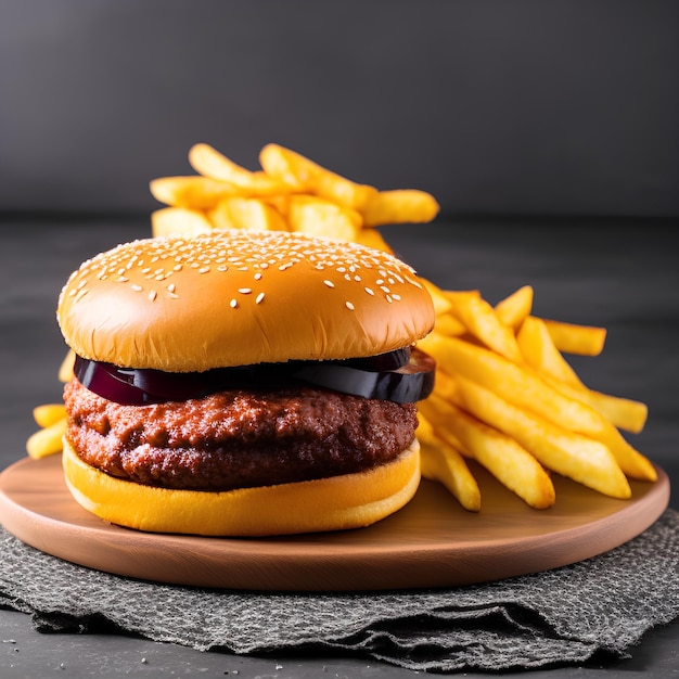 Hamburguesa con patatas fritas