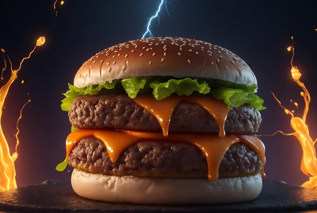 Foto hamburguesa de pavo pesto perfección