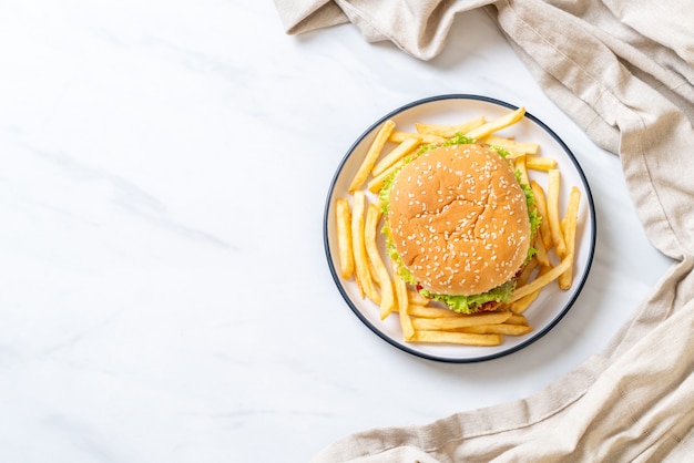 hamburguesa de pollo frito