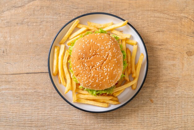 hamburguesa de pollo frito