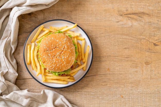 hamburguesa de pollo frito