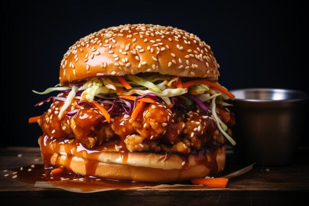 Hamburguesa de pollo Sriracha picante