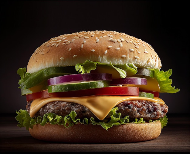 Hamburguesa con queso y carne de cerdo