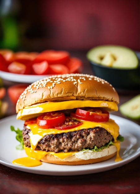 Hamburguesa con queso por generador de AI