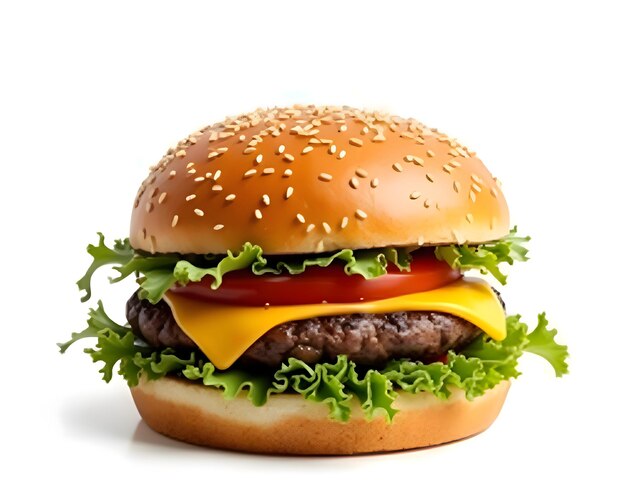 una hamburguesa con queso y una hamburguesa encima