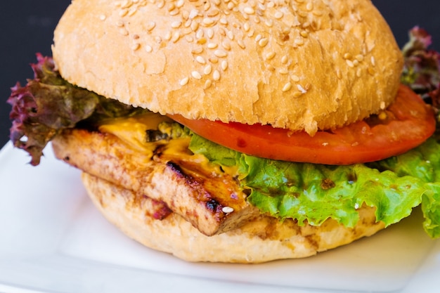 Hamburguesa vegetariana El concepto de comida rápida