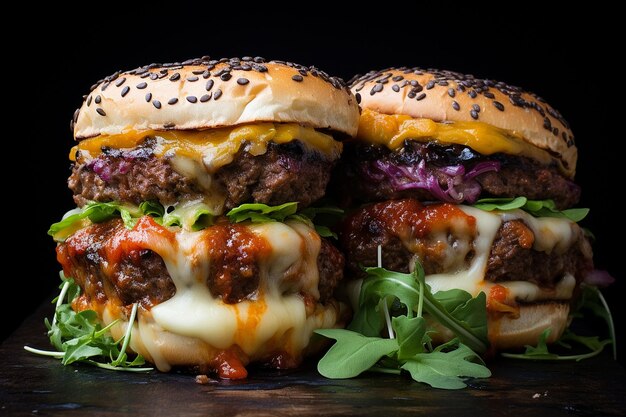 Hamburguesas de barbacoa con pastel de pastor y guisantes