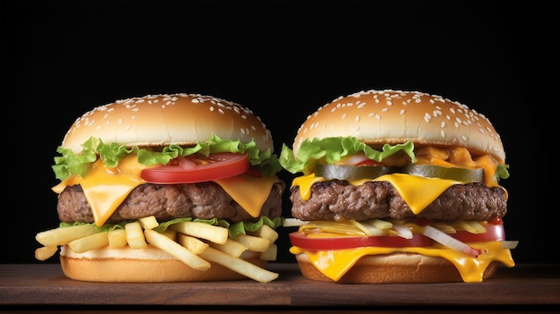 Hamburguesas con patatas fritas