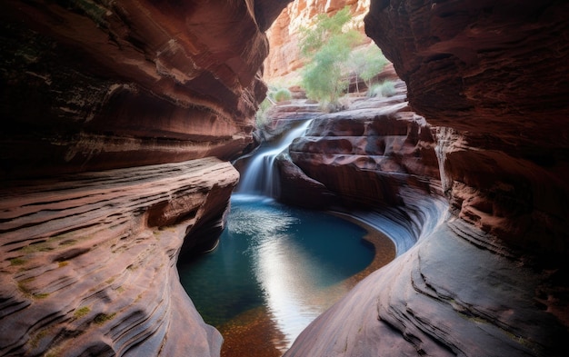 Hamersley Gorge Spa Pool Karijini Australia Generative AI