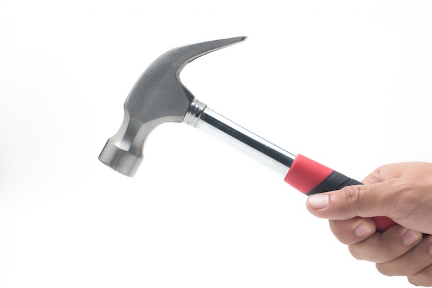 Hammer in weiß mit der Hand