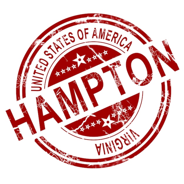 Hampton Virginia Stempel mit weißem Hintergrund