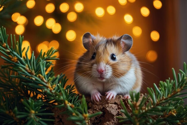 Hamster aconchegante no esconderijo de férias