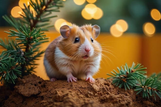 Foto hamster aconchegante no esconderijo de férias
