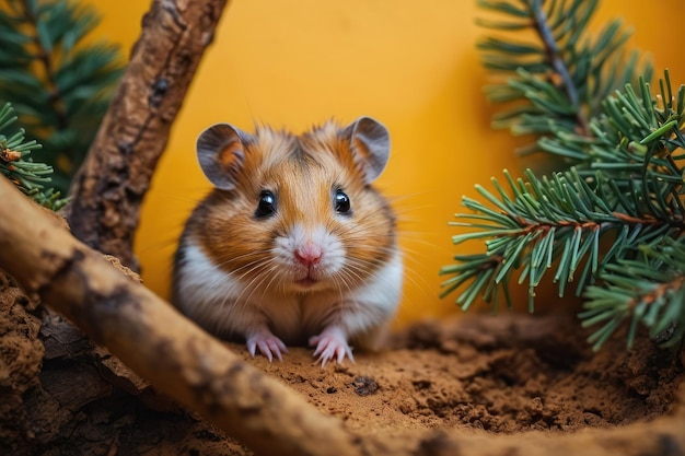 Foto hamster aconchegante no esconderijo de férias