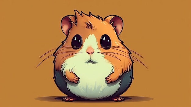 Hamster adorável dos desenhos animados com espaço para texto