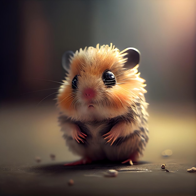 Hamster auf dunklem Hintergrund Niedlicher kleiner Hamster