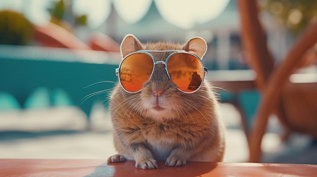 Hamster em óculos de sol Generative AI