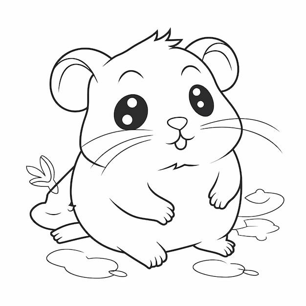 Hamster Hugs Trendy Cartoon-Stil Malvorlagen für Kinder