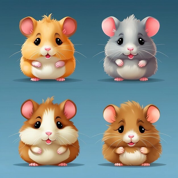 Foto hamster lindo sosteniendo la mejilla ícono vectorial de dibujos animados ilustración icono de naturaleza animal concepto aislado estilo de dibujo animado plano vectorial premium