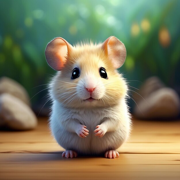 Foto hamster lindo sosteniendo la mejilla ícono vectorial de dibujos animados ilustración icono de naturaleza animal concepto aislado estilo de dibujo animado plano vectorial premium