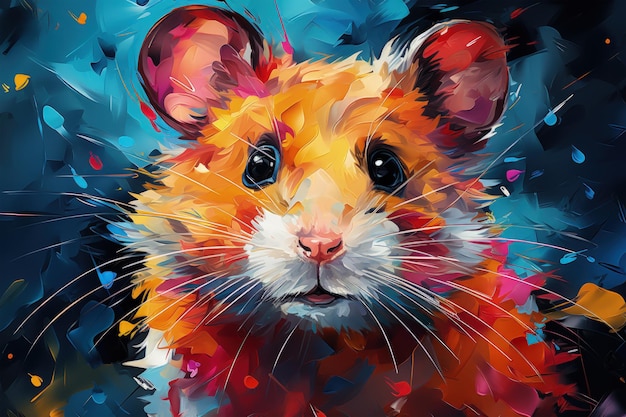 Hamster muy dulce y amistoso brillando IA generativa