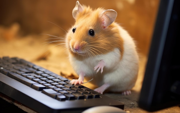 Foto hamster na ia geradora de computadores