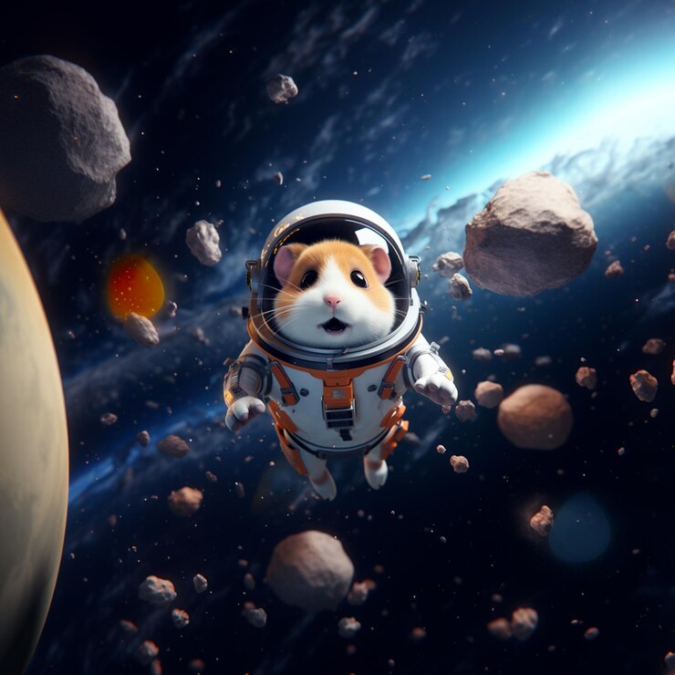 hámster perdido en el espacio