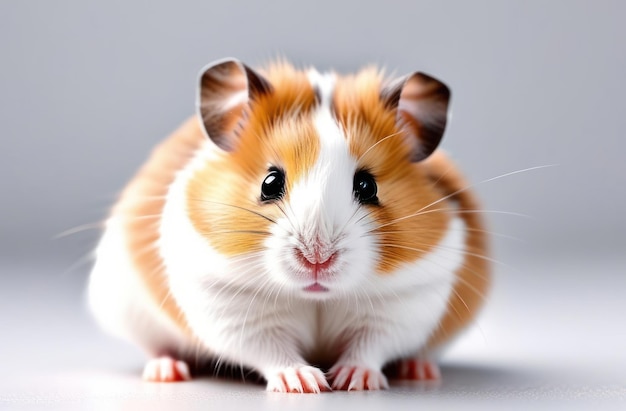 Hamster sirio en un fondo claro Rato mascota